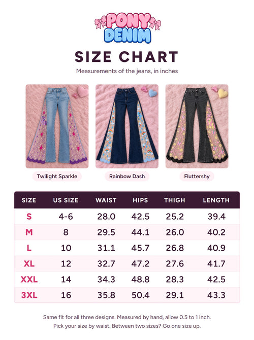 Embroidered Pony Panel Flare Jeans