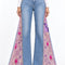 Embroidered Pony Panel Flare Jeans